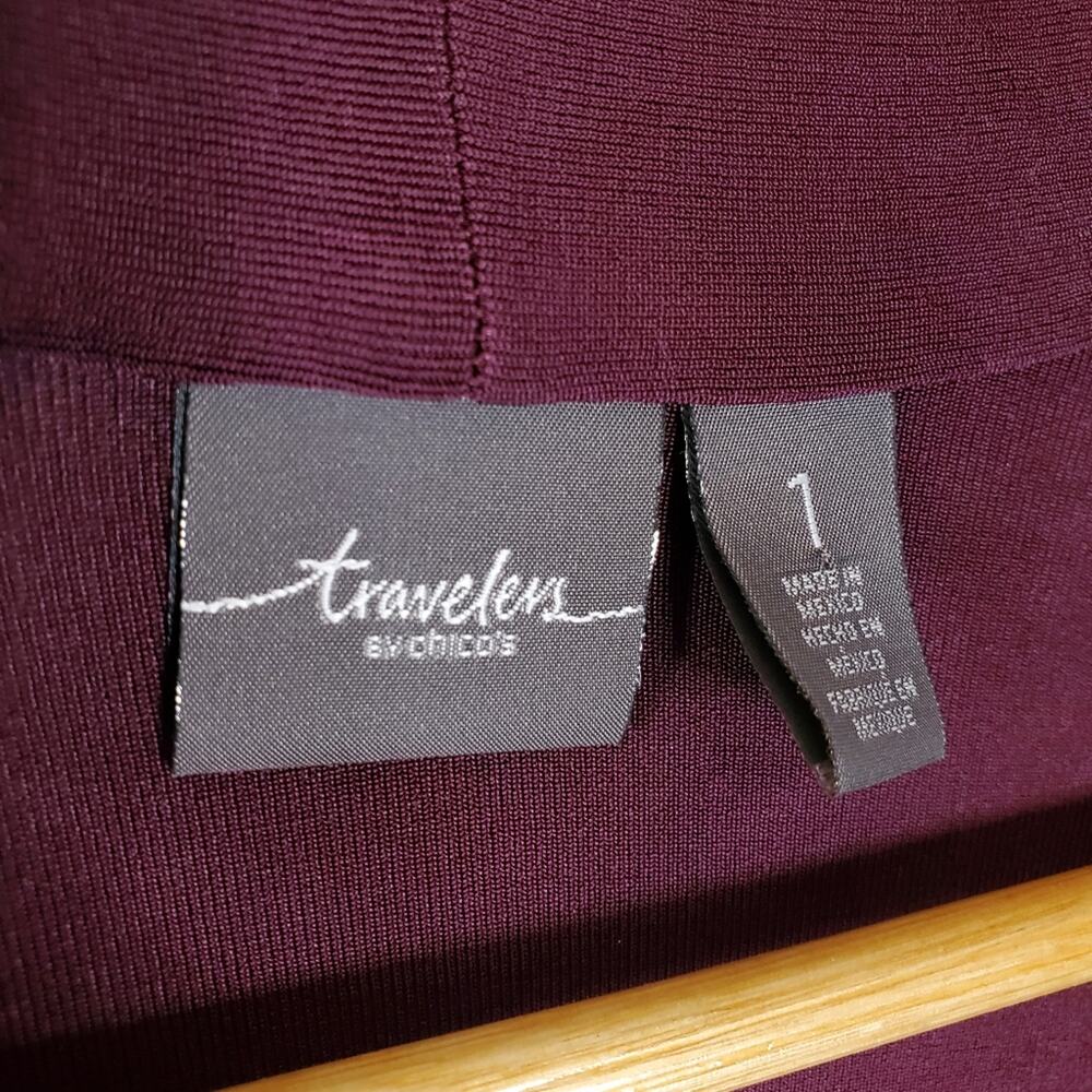 Chico's travelers Classic Long line cardigan sweater Dark Purple Size MED - Picture 3 of 11